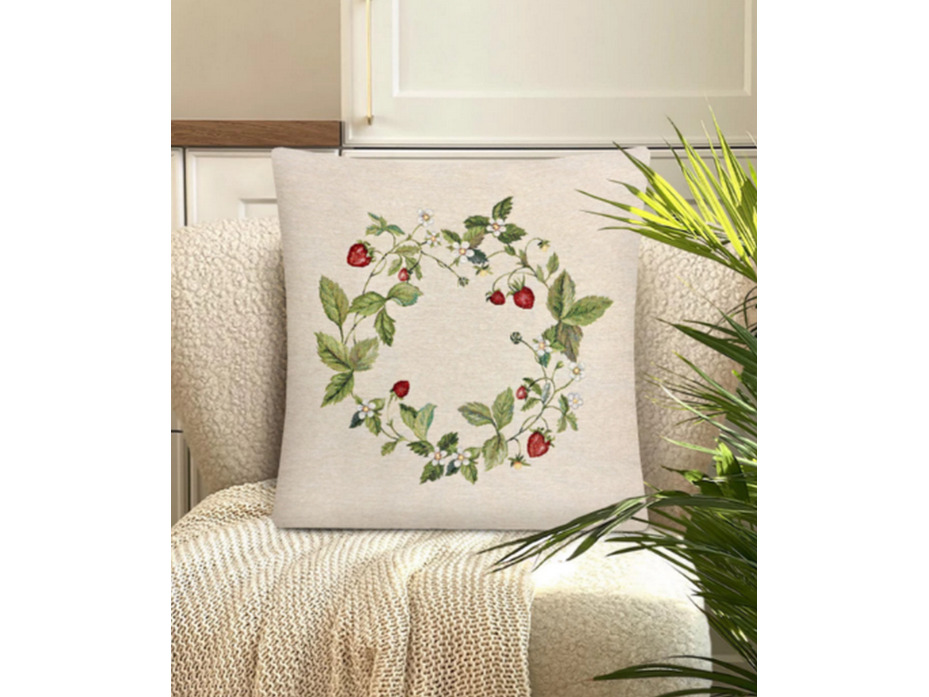 Наволочка декоративная 2416420 Земляника гобелен 45*45 / Le Gobelin