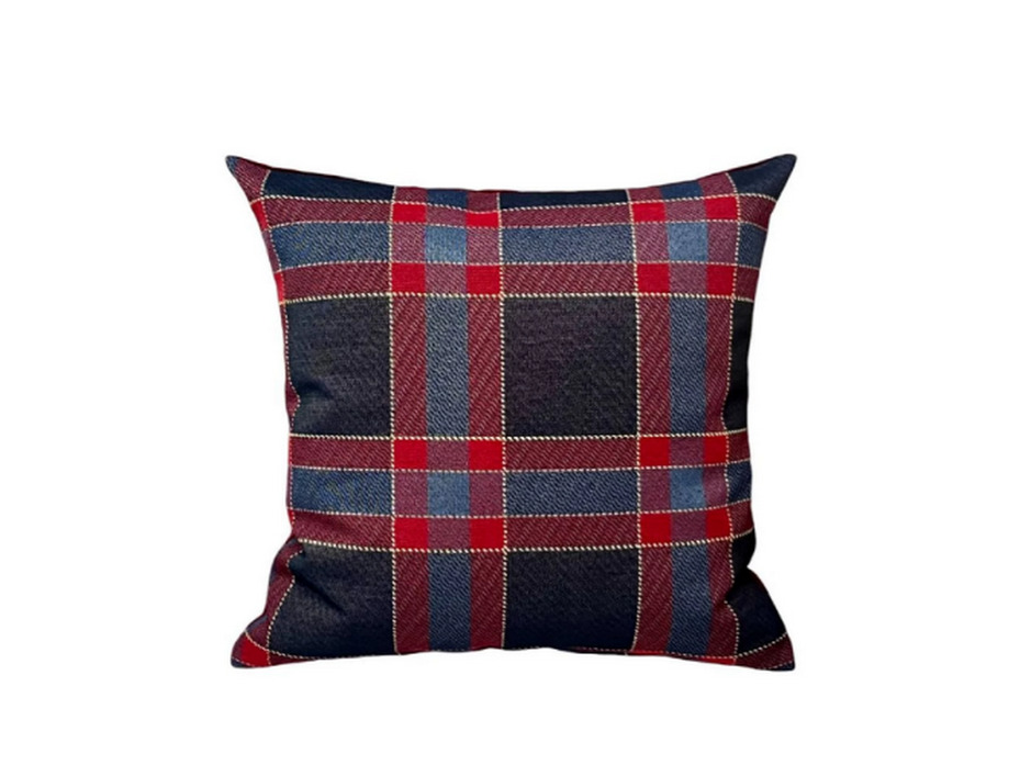 Наволочка декоративная 2414989 Клетка синяя гобелен 45*45 / Le Gobelin