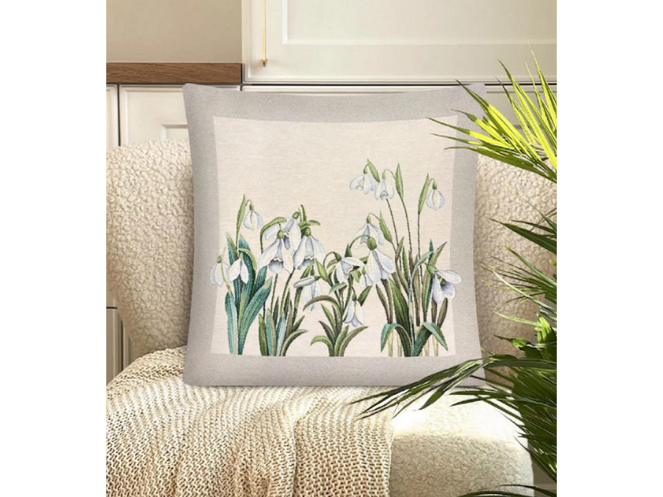 Наволочка декоративная 2412611 Подснежники 4 гобелен 45*45 / Le Gobelin