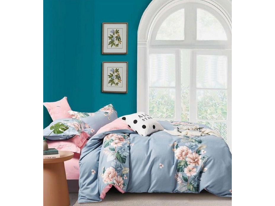 Постельное белье с простыней на резинке GC 062 полисатин 1,5 сп / Boris