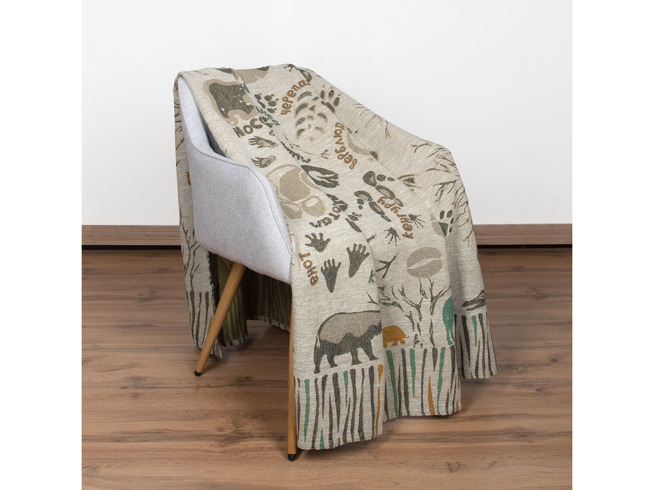 Плед 479 18С240-ШР Зоопарк льняной 110*160 / Белорусский лен Плед 479 18С240-ШР Зоопарк льняной 110*160 / Белорусский лен