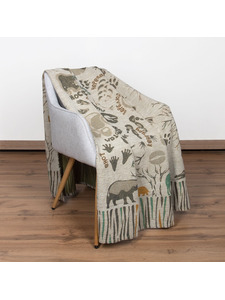 Плед 479 18С240-ШР Зоопарк льняной 110*160 / Белорусский лен