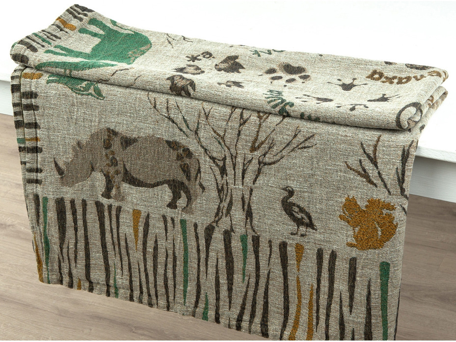 Плед 479 18С240-ШР Зоопарк льняной 110*160 / Белорусский лен Плед 479 18С240-ШР Зоопарк льняной 110*160 / Белорусский лен