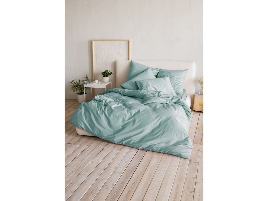 Пододеяльник 213KL-506 мята сатин однотонный 145*215 / Tia Пододеяльник 213KL-506 мята сатин однотонный 145*215 / Tia