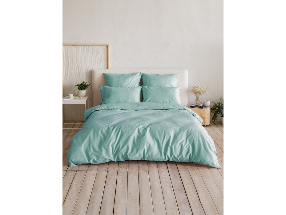 Пододеяльник 213KL-506 мята сатин однотонный 145*215 / Tia Пододеяльник 213KL-506 мята сатин однотонный 145*215 / Tia