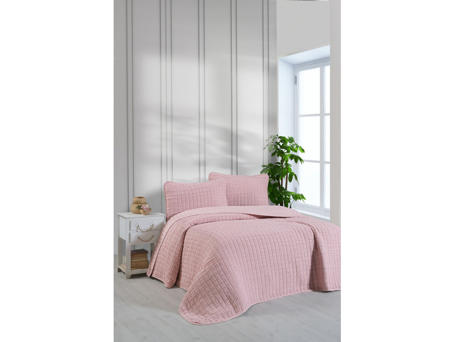 Покрывало с наволочкой Muslin Kare хлопковое 160*240, 50*70 / Karven Покрывало с наволочкой Muslin Kare хлопковое 160*240, 50*70 / Karven