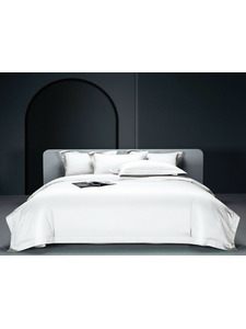 Постельное белье Белый бархатный полисатин 2 сп / Winni