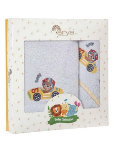 Набор детский Little Racer полотенце с капюшоном 75*75 см., полотенце 70*140 см / Arya