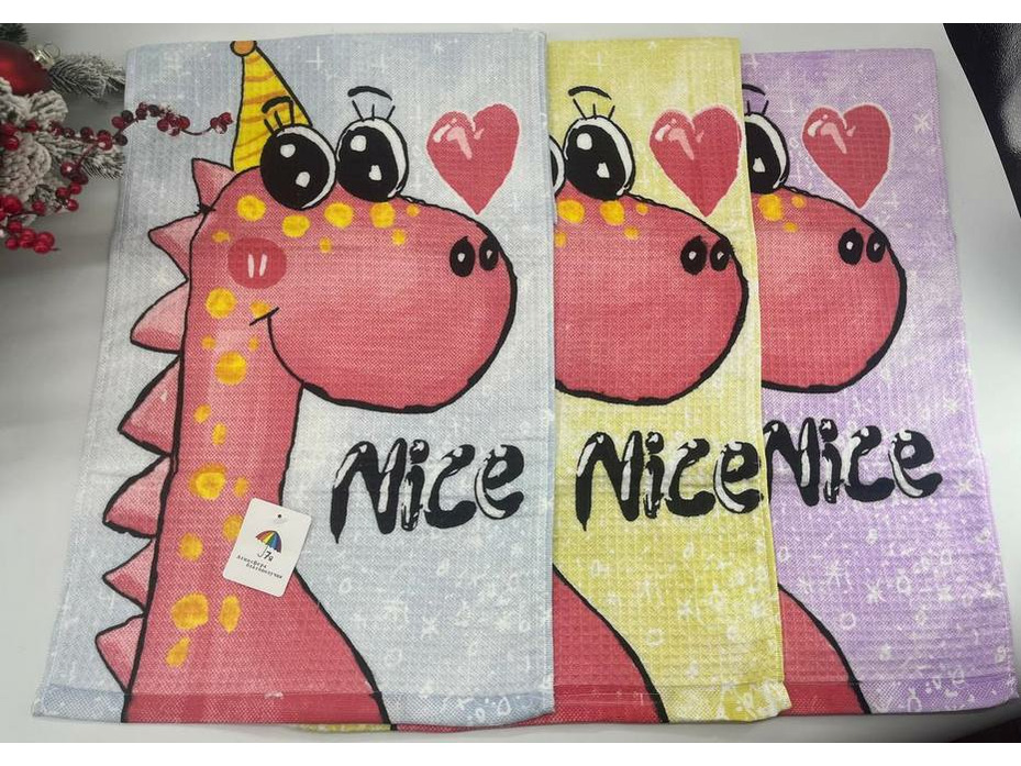 Полотенце 2204361 Дракон в колпаке вафельное 35*75 / 7-я