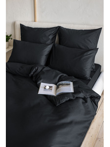 Пододеяльник KL-5(007) черный сатин однотонный 200*220 / Tia Пододеяльник KL-5(007) черный сатин однотонный 200*220 / Tia