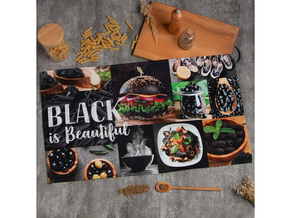 Полотенце 4932565 Black саржа 40*73 / Этель