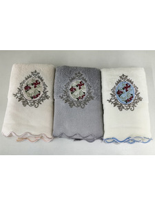 Полотенце 3004324 Эмблема цветы махровое 35*75 / 7-я