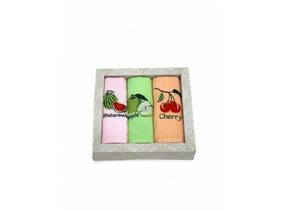Набор полотенец Фрукты HM 579 вафельные (40*60, 3 шт) / Karven