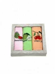Набор полотенец Фрукты HM 579 вафельные (40*60, 3 шт) / Karven