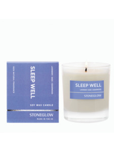 Лаванда, шалфей и кедр, Свеча в стеклянном стакане / StoneGlow