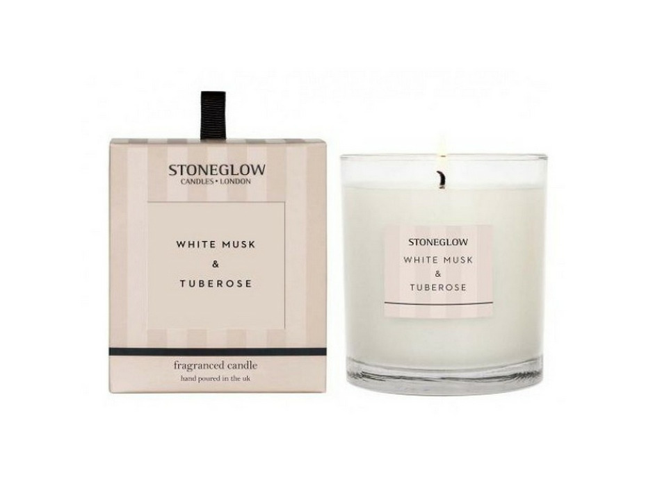 Белый мускус и Тубероза, Свеча в стеклянном стакане / Stoneglow