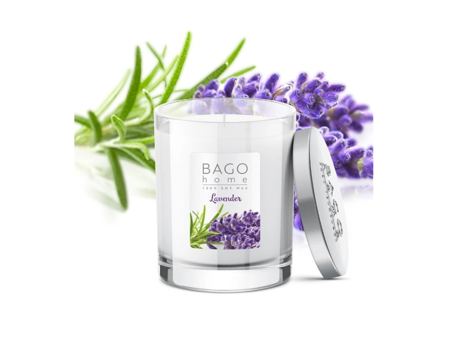 Свеча ароматическая в стекле Лаванда, 132 гр / Bago Home