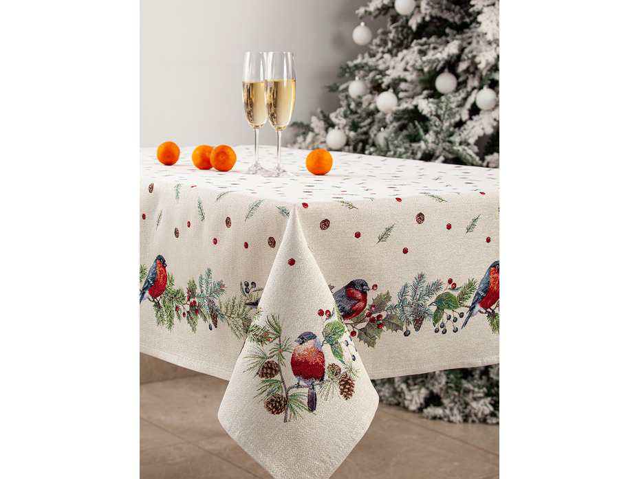 Скатерть Новогодние друзья Снегери 04525 гобелен 160*250 / Le Gobelin