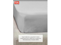 Простыня на резинке 213KL-105 Светло-серый сатин 90*200 / Tia Простыня на резинке 213KL-105 Светло-серый сатин 90*200 / Tia