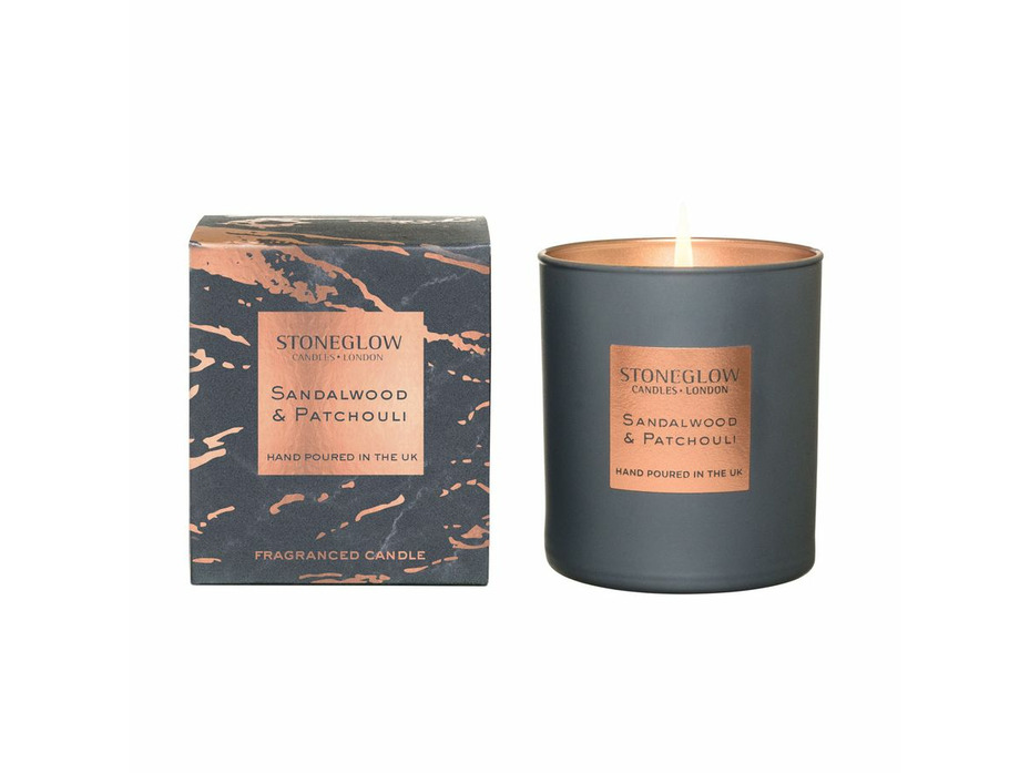 Сандаловое дерево и пачули, Свеча в стеклянном стакане / StoneGlow