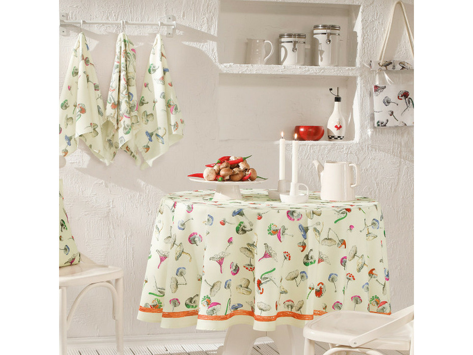 Скатерть Fungi полижстер D 180 / Tivolyo Home