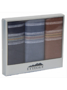 Набор носовых платков PD 68 D в подарочной упаковке хлопковые (38*38, 3 шт) / Etteggy