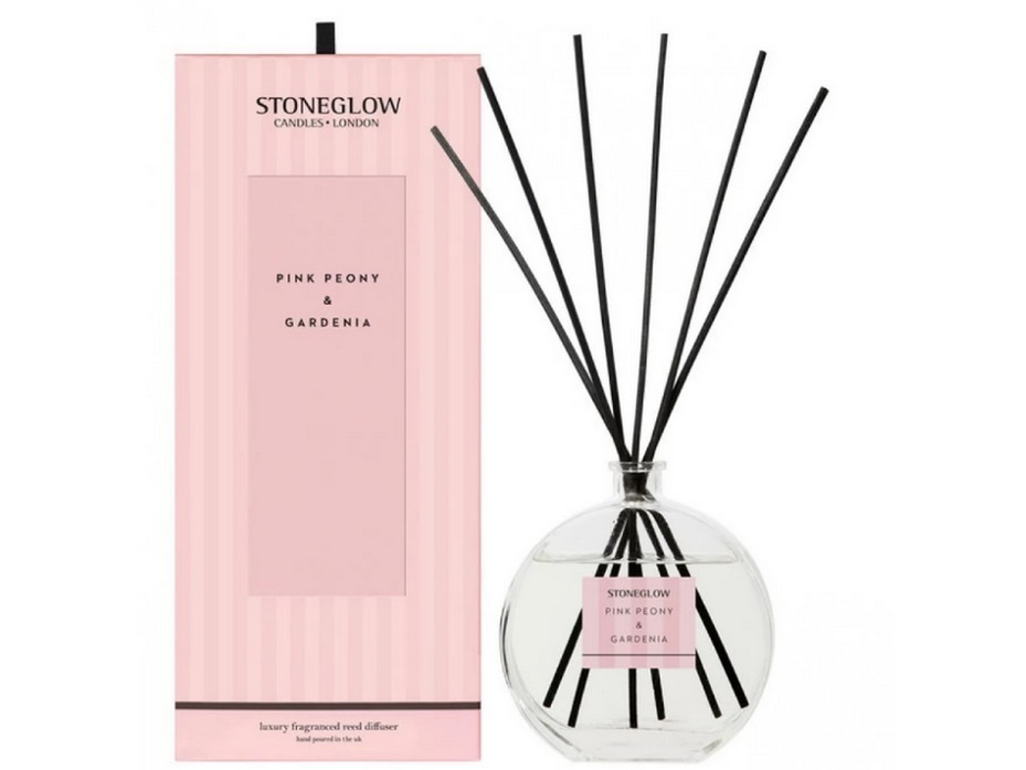 Розовый пион и гардения / Диффузор с палочками 460 мл / StoneGlow
