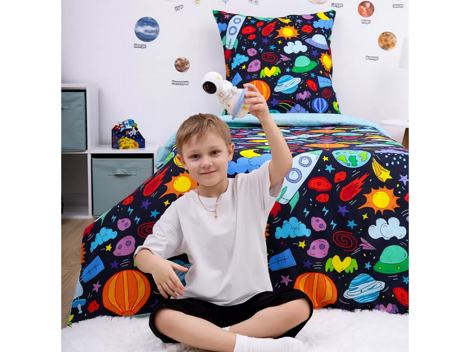 Постельное белье 500085(17) Космос бязь 1,5 сп / Василиса