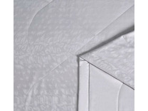 Постельное белье с одеялом 2217-OMP Светло-серый сатин жаккард Евро сп / Asabella