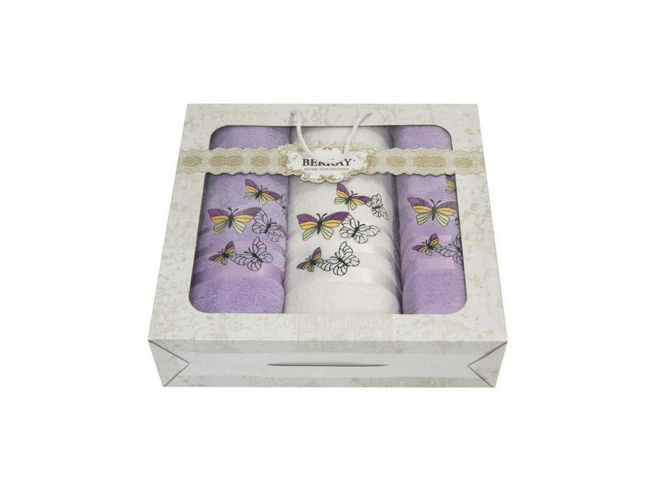 Набор полотенец Bercay Бабочки махровые 50*90 (2 шт), 70*140 / Activ