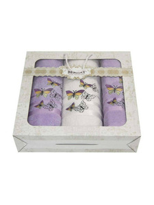 Набор полотенец Bercay Бабочки махровые 50*90 (2 шт), 70*140 / Activ Набор полотенец Bercay Бабочки махровые 50*90 (2 шт), 70*140 / Activ