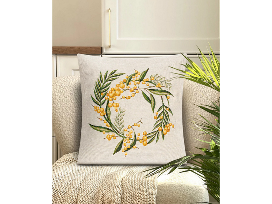 Наволочка декоративная 08836 Мимоза центр гобелен 45*45 / Le Gobelin