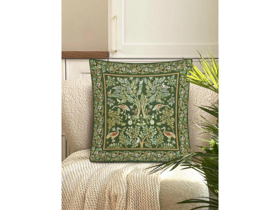 Наволочка декоративная 2416406 Рапсодия зелень гобелен 45*45 / Le Gobelin