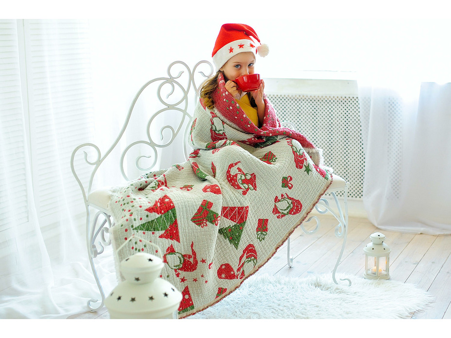 Плед 20С113-ШЩ Эльфы НГ льняной 100*130 / Белорусский лен Плед 20С113-ШЩ Эльфы НГ льняной 100*130 / Белорусский лен