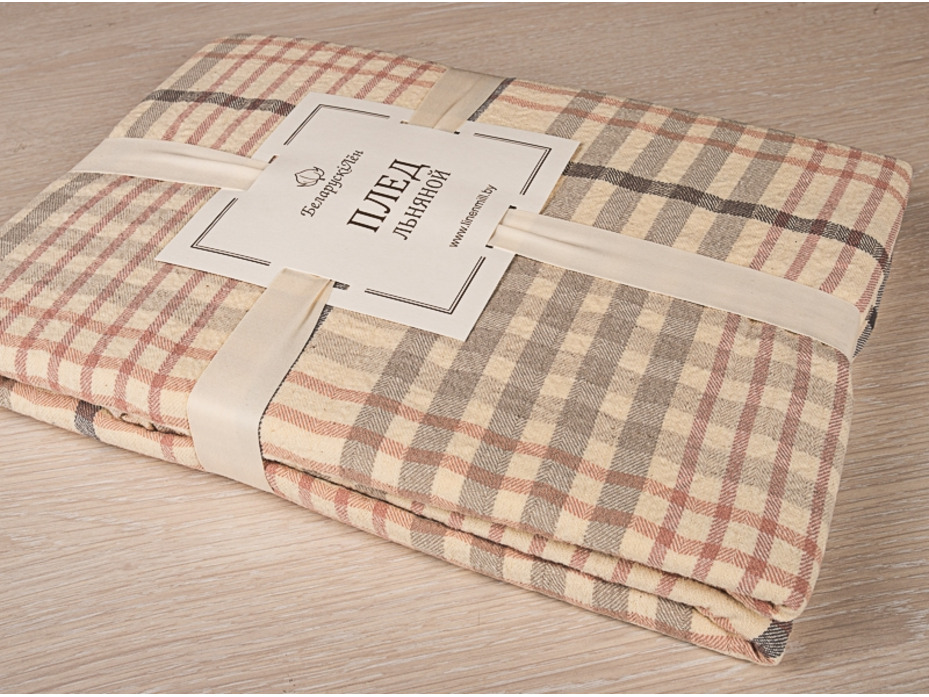 Плед 21С131-ШР Ноктюрн льняной 140*180 / Белорусский лен