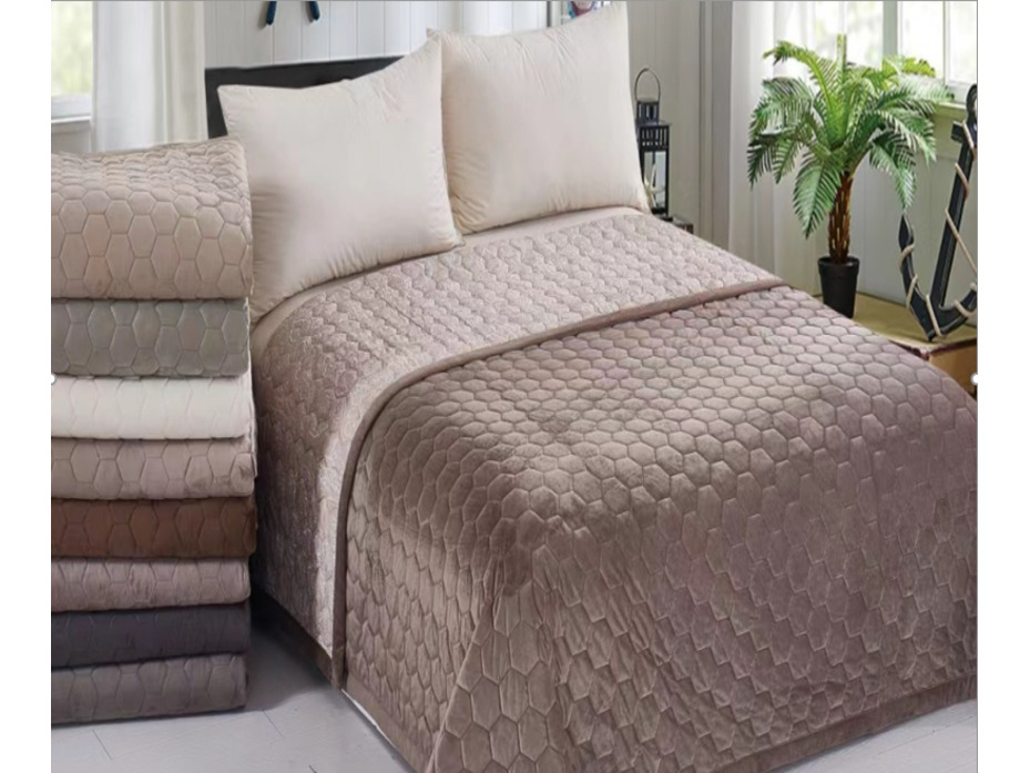 Покрывало 8084334 Соты велюровое 220*230 / 7-я