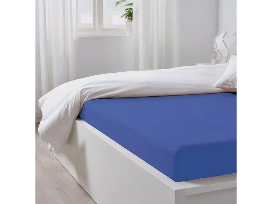 Простыня на резинке 10*20 Синий трикотажная 180*200 / Tia Простыня на резинке 10*20 Синий трикотажная 180*200 / Tia