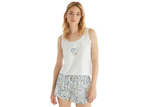 Пижама женская, майка и шорты BS60541 Pearl / BlackSpade