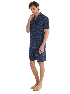 Пижама мужская, рубашка и шорты BS40711 Coral Reef / DlackSpade