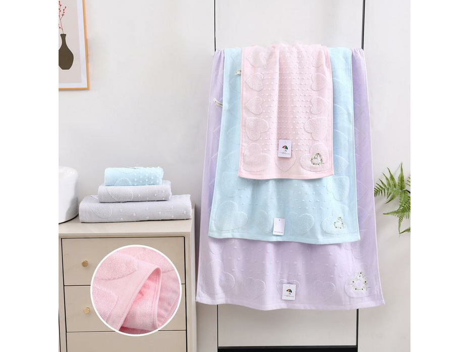 Полотенце 1506368 Сердца махровое 70*140 / 7-я