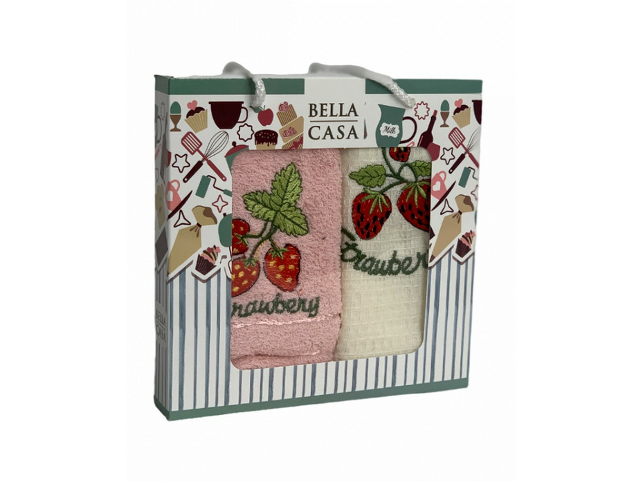 Набор полотенец HM 759 Клубника махровые (30*50, 2 шт) / Karven