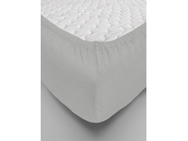 Простыня на резинке 10-10 Светло-серый трикотажная 90*200 / Tia