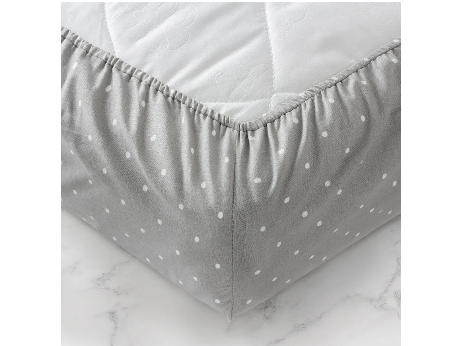 Простыня детская на резинке Grey dots 768526 поплин 60*120 / Нордтекс