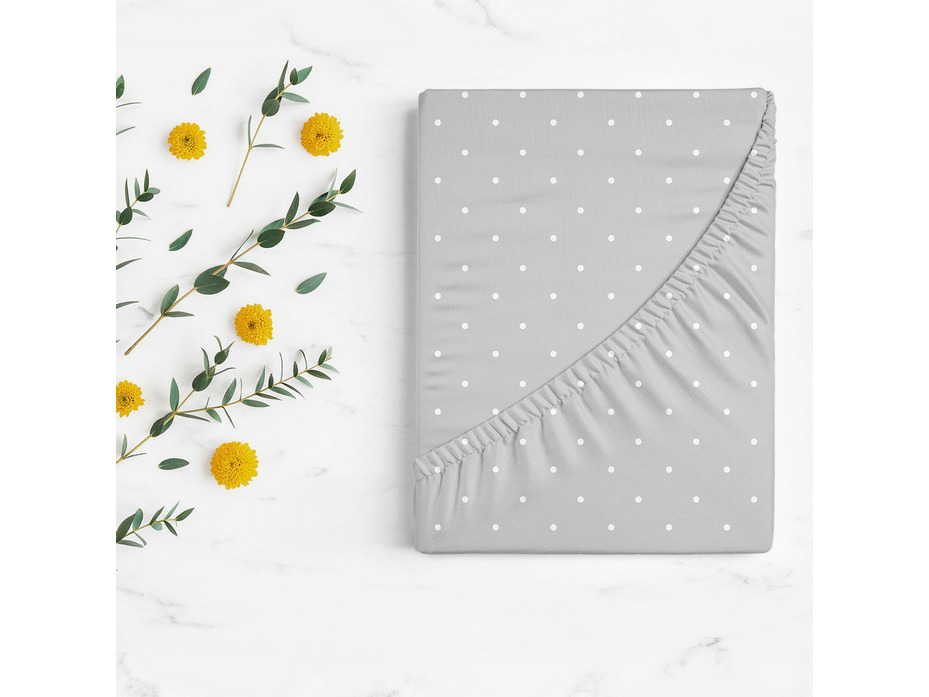 Простыня детская на резинке Grey dots 768526 поплин 60*120 / Нордтекс