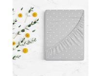 Простыня детская на резинке Grey dots 768526 поплин 60*120 / Нордтекс