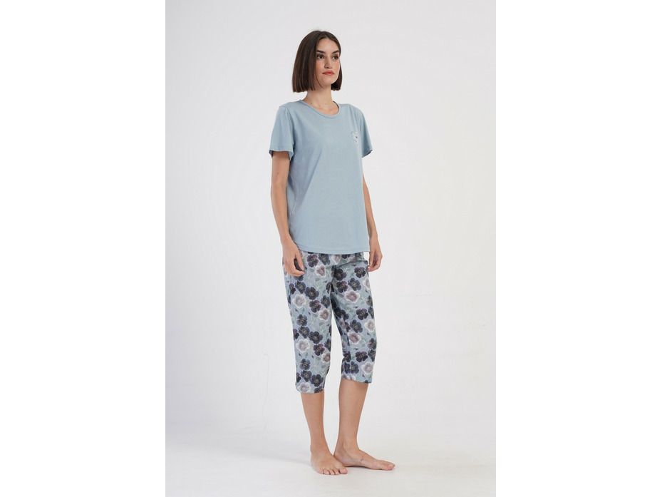 Пижама женская 407039 0945 Незабудки, футболка и капри / Vienetta