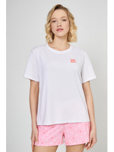 Костюм женский, футболка и шорты YI90042 Brighten your day Розовый / DKNY