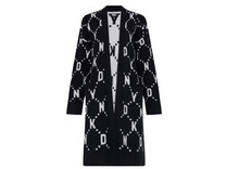 Кардиган женский YI00031 All the cheer белые буквы на черном / DKNY