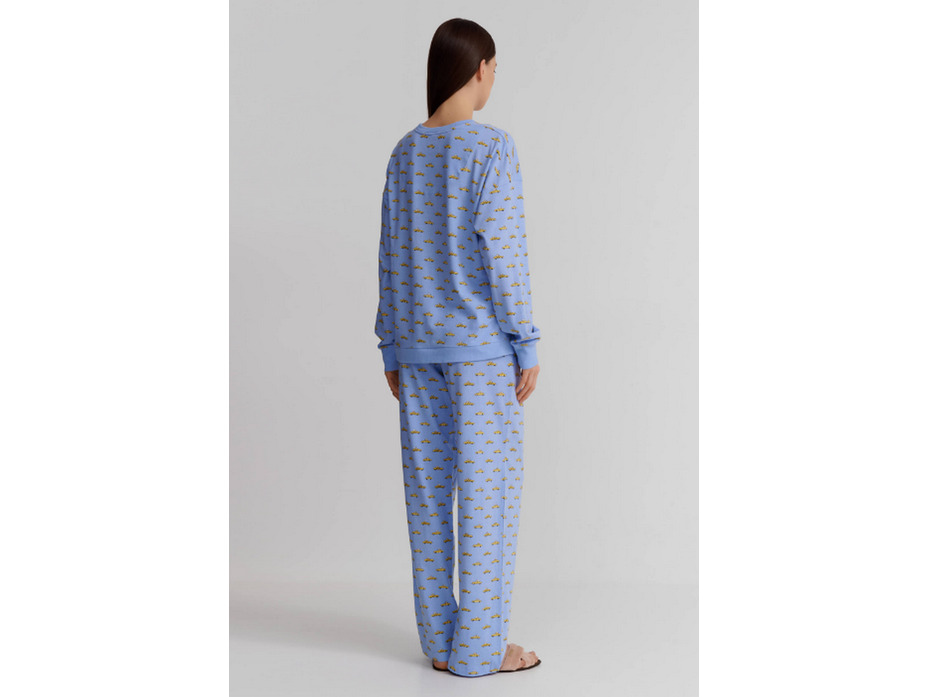 Пижама женская, лонгслив и брюки YI80030 To gift...or keep Машинки / DKNY