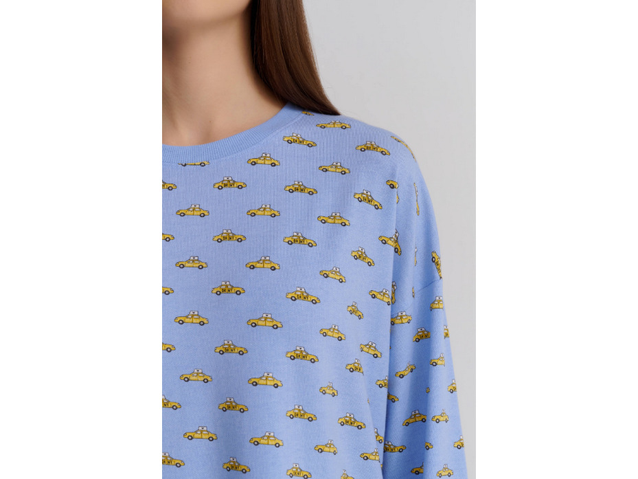 Пижама женская, лонгслив и брюки YI80030 To gift...or keep Машинки / DKNY